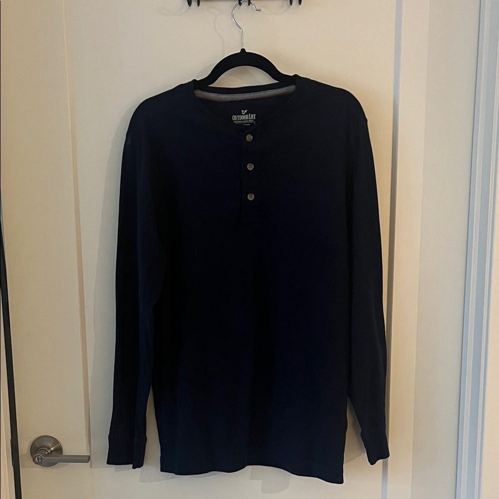 Outdoor Life Men's Navy Henley Shirt